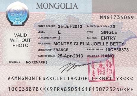Visa đi Mông Cổ